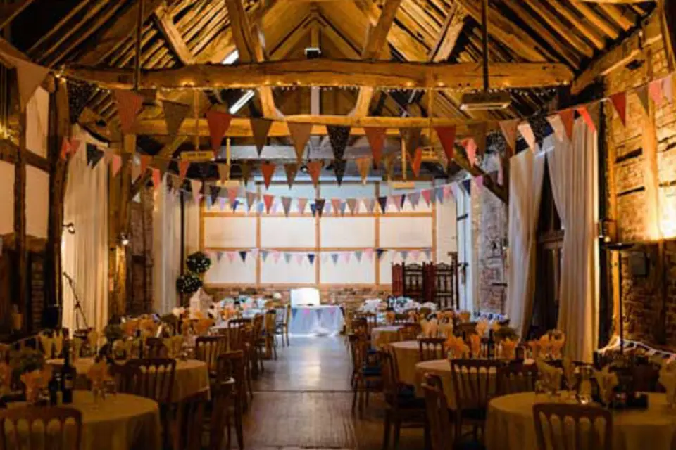 A barn venue prepared for an event by Green Claws